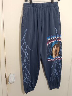 Death Row Record Sweatpants Mens Medium Blue Lightning Graphic Snoop Dogg Jogger